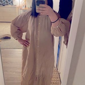 CLEARANCE! | Zara flowy oversized gown tunic in tan beige
